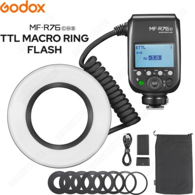 Godox MF-R76C/N/S TTL Macro Ring Flash Light Speedlite for Canon Nikon Sony DSLR