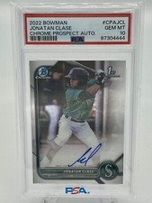 2022 Bowman Chrome Jonatan Clase 1st Prospect Auto Autograph #CPA-JCL PSA 10