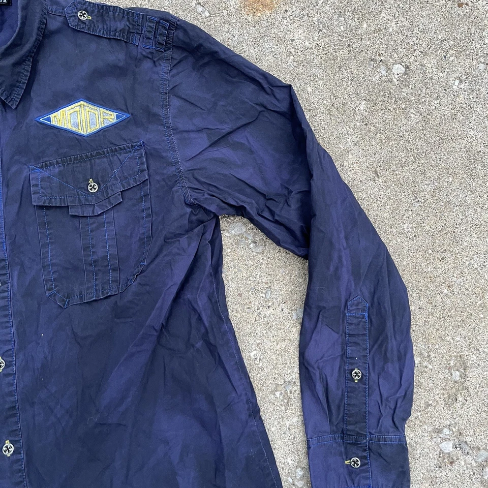 Camisa AFFLICTION Negra Premium Para Hombres XL American Customs Doble Bolsillos Foto 4 de 4