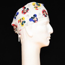 Disney Happy Mickey Mouse Face All Over Theme Scrub Hat