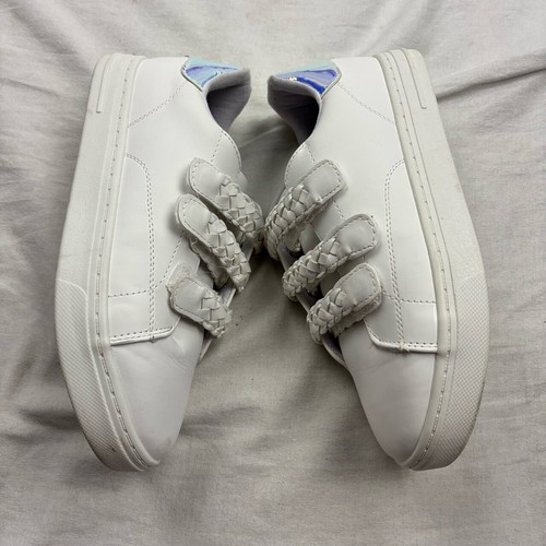 Lands End Womens / Girls Low-Top Sneakers White Hook Loop Fasteners US 5 - Picture 4 of 11