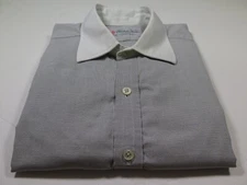 Turnbull Asser London Mens Cotton Micro-Dots Dress Shirt 42 Large 16 1/2 England