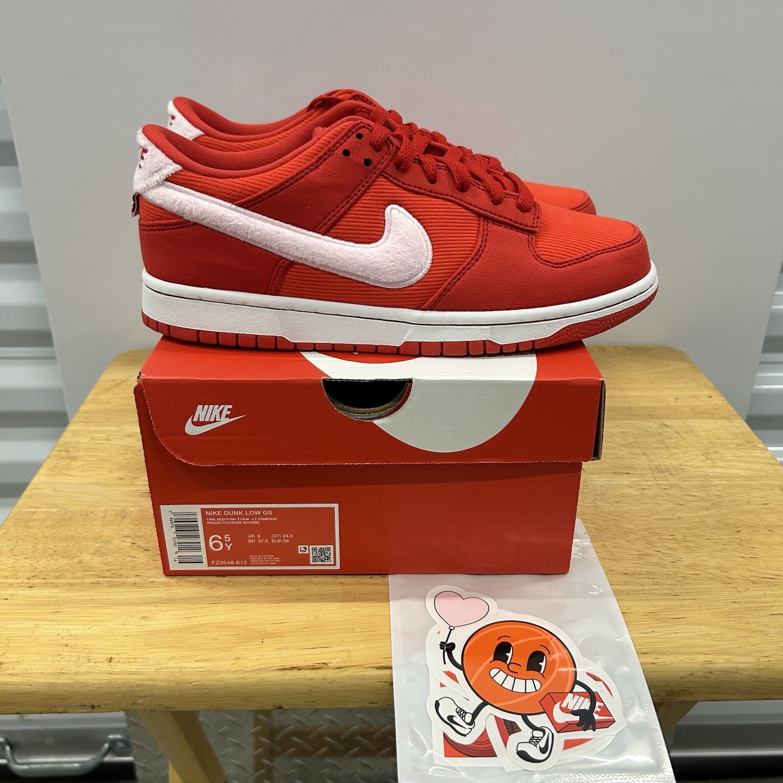 Nike Dunk Low Valentines Day 2024 FZ3548-612 GS Sz 6.5Y/8W Womens NEW