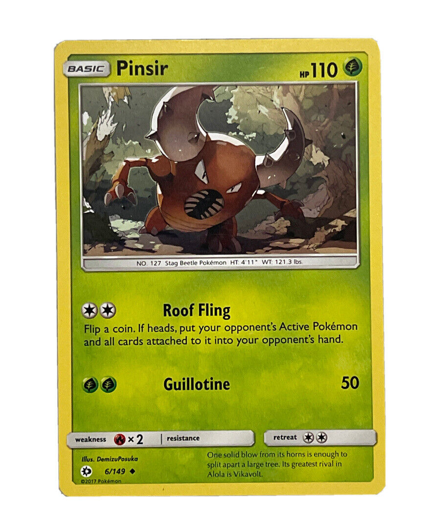 Pokemon Pinsir Trading Card Basic HP 110 - Stag Beetle Pokémon 6