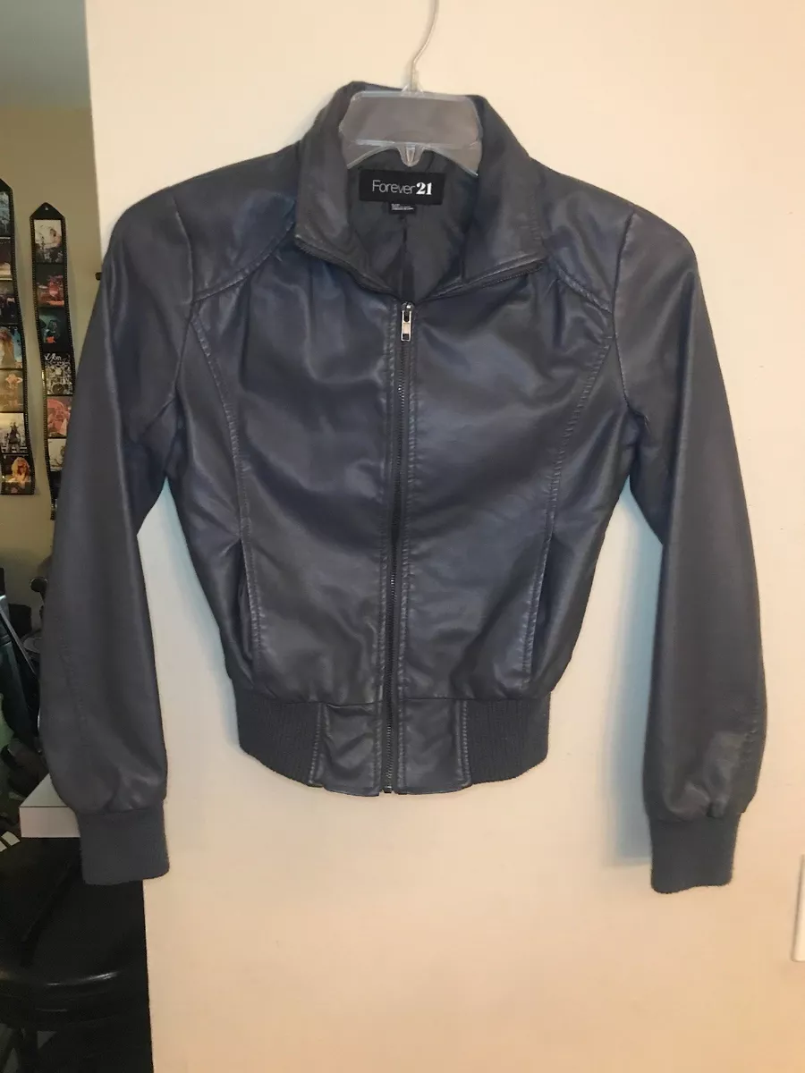 Silver leather deals jacket forever 21