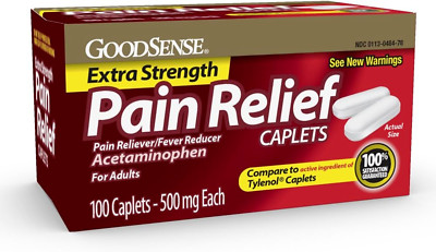 Good Sense Extra Strength Pain Relief, Acetaminophen Caplets, 500 Mg, 100 Count