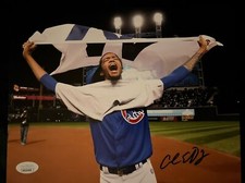 Carl Edwards Jr Chicago Cubs 2016 WS Champs Auto Signed 8x10 Photo ~ JSA COA