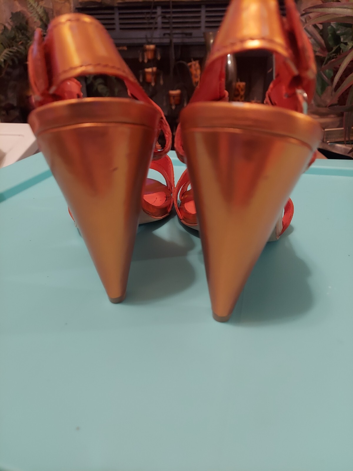 BCBGeneration Metallic Orange Leather Slingback S… - image 5