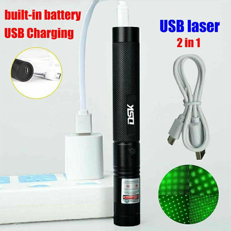 5000M Starker grüner Laserpointer Outdoor-Lazer-Taschenlampe USB wiederaufladbar - Bild 4 von 4