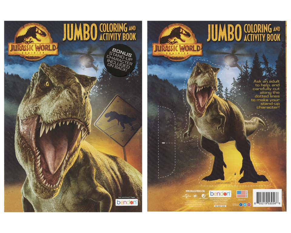 Jurassic World Dominion Jumbo Coloring & Activity Book plus Stand-Up ...