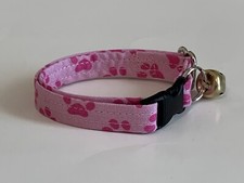 PINK PAW PRINTS ADJUSTABLE BREAKAWAY CAT COLLAR