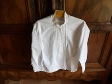 Antique officer collar blouse, antique clothing, English embroidery, 1920