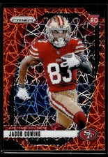 Jacob Cowing 2024 Panini Prizm Orange Lazer Prizm Rookie Card #335. rookie card picture
