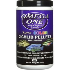 Small Cichlid Pellets Super Color 16.25 oz W/ High Protein  Sinking Slow