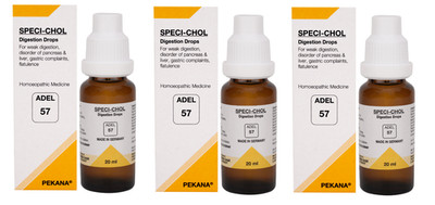 ADEL 57 Digestion Drops Pack of 3 Homeopathic Remedy for Natural Stomach Care