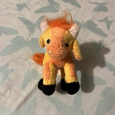 Vintage Russ Rainbow Pets Plush Yellow Orange Cow bull