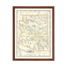 Old Map of Arizona 1886 - Vintage Arizona Art