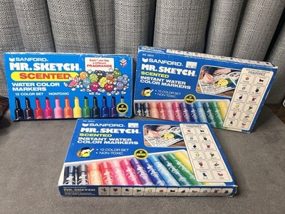 VTG Sanford Mr Sketch Scented Instant Water Color Markers Lot Arts Crafts