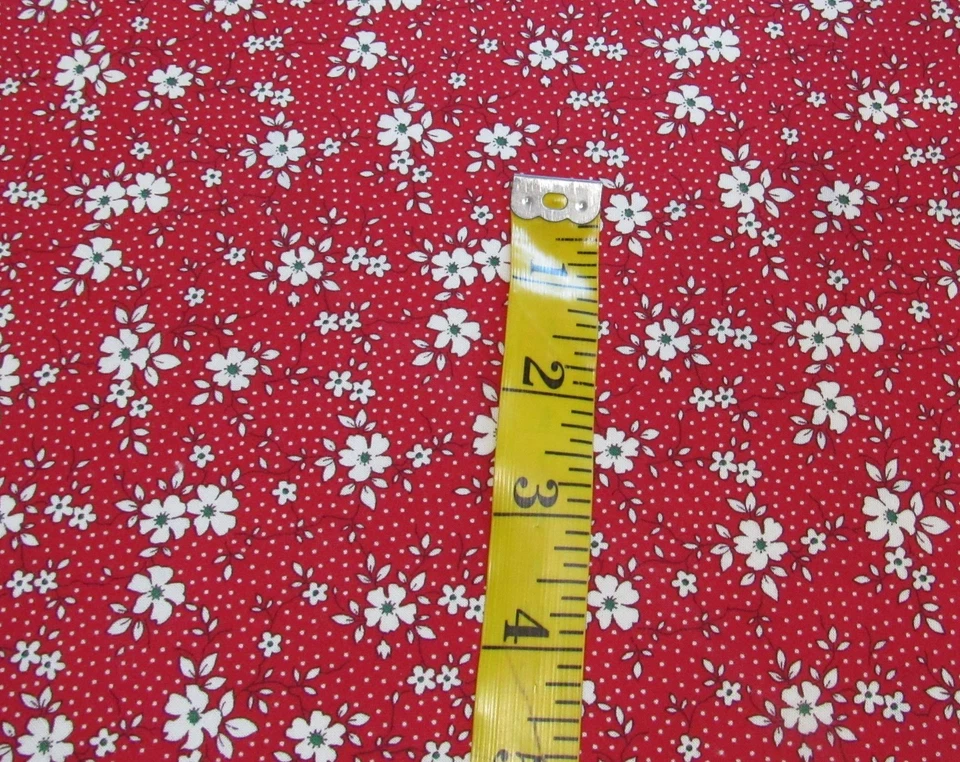 3/4 yd AUNT GRACE Christmas Red Green Floral Marcus Quilt Fabric Judie Rothermel - Image 2 of 2