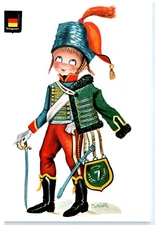 Vintage Postcard Prussian Hussar Calvaryman European Military Uniform