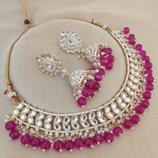 Indian/Pakistani Asian Bollywood Style Choker Set Jhumka Earrings Partywear