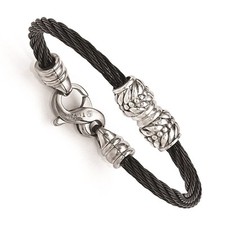 Titanium Cable  Sterling Silver Bead Children's Bracelet