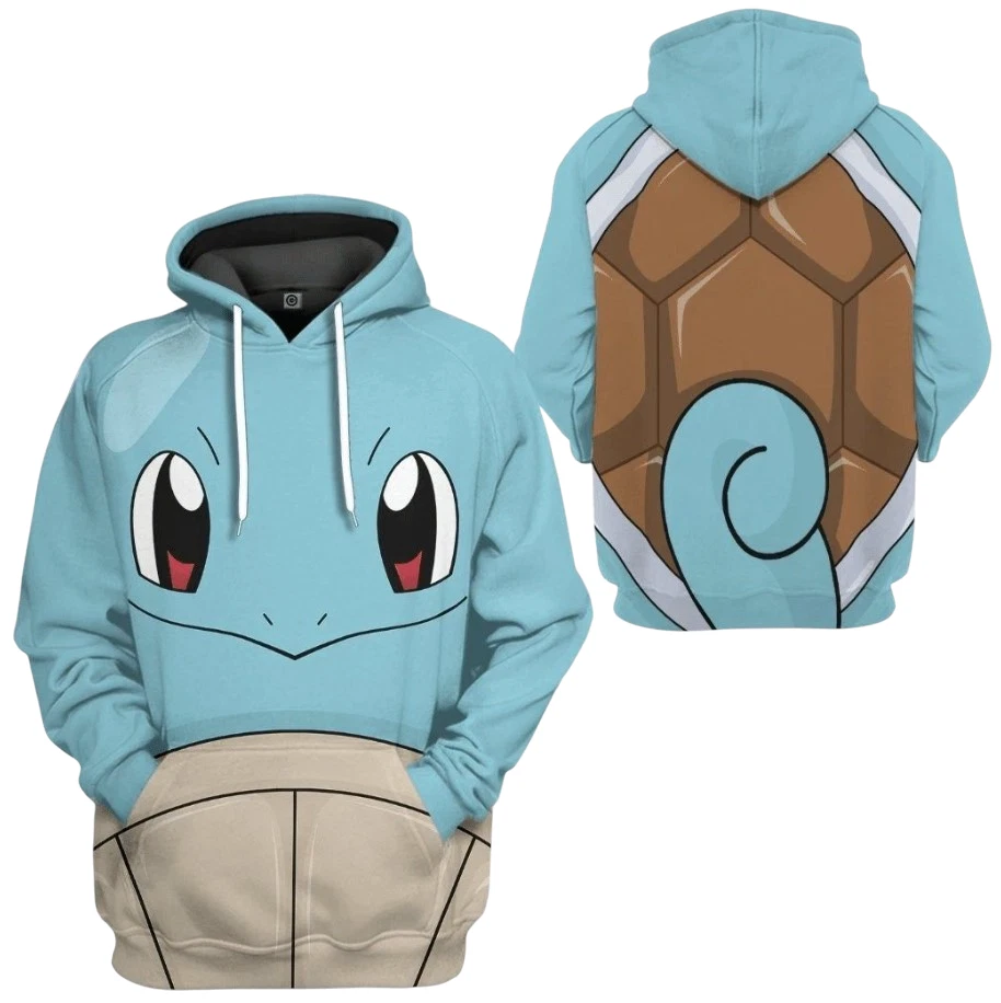 3D Squirtle Zenigame All Over Print Hoodie