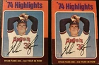 Topps 1974 Nolan Ryan Highlights #300 California Angels Baseball Card Lot 2 Auto