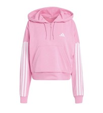 Adidas Essentials 3-Stripes Quarter-Zip Hoodie Sweater Pocket Pink Womens Large