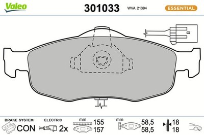 Bremsbelagsatz Scheibenbremse ESSENTIAL VALEO 301033 für BAP FORD SCORPIO GAE 1