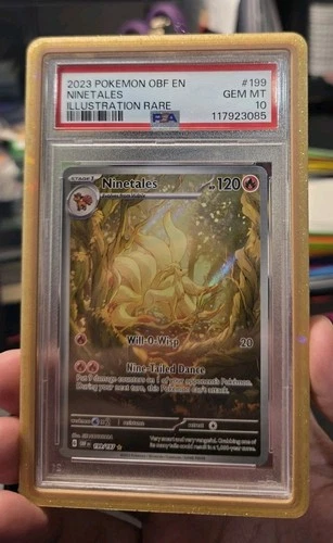 Ninetales 199/197 Illustration Rare Obsidian Flames PSA 10 GEM MINT With Guard