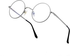 round Blue Light Blocking Glasses for Women Men Circle Clear Lens Metal