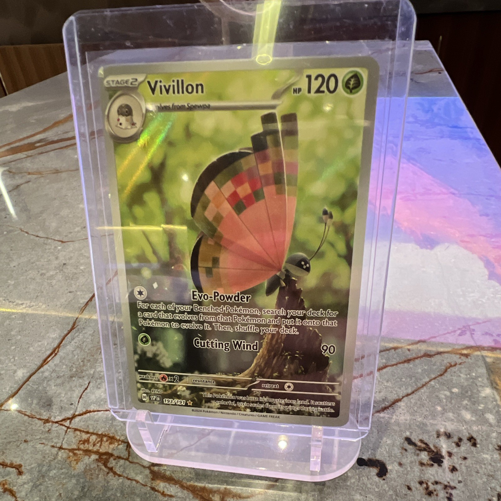 Pokémon TCG Vivillon🦋 Holo Illustration Rare Card SV08 Surging Sparks 193/191