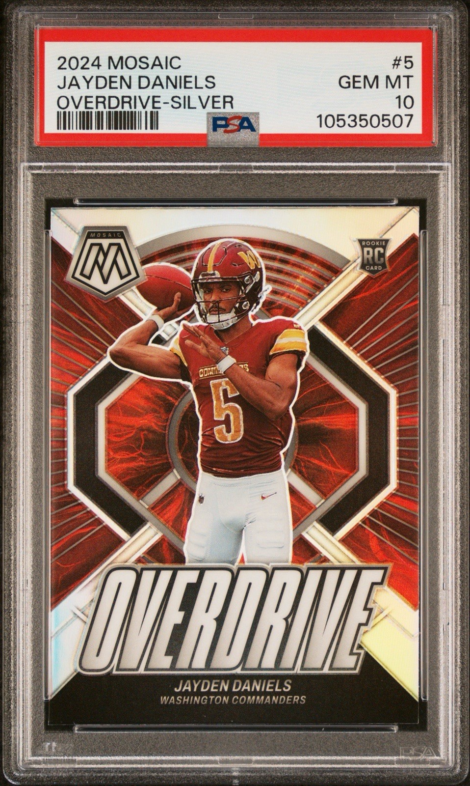 Jayden Daniels Panini Mosaic Overdrive #5 Silver