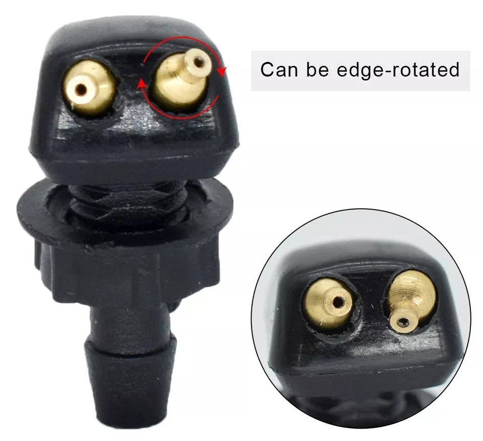 2x Boquilla pulverizadora limpiaparabrisas de coche doble orificio columna recta universal Foto 4 de 4