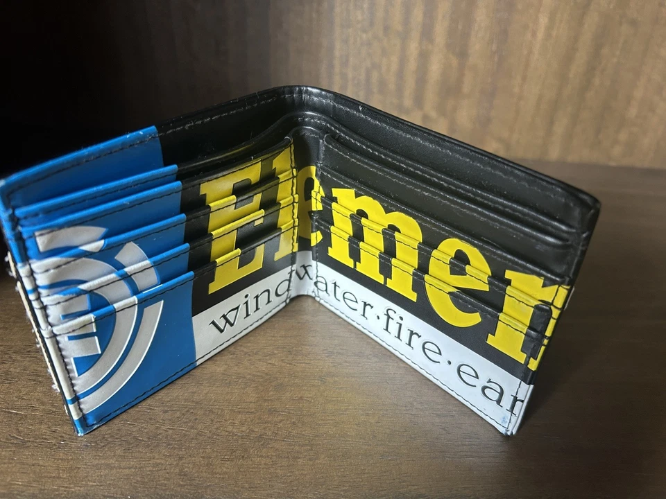 Y2K Preowned Element Skateboarding Black Wallet Wind Water Fire Earth PU Leather - Image 4 of 4