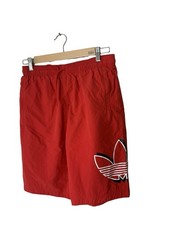 Adidas Size small Red trefoil swim shorts trunks mens