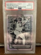 Travis Bazzana 2024 Bowman Draft 1st Prospect Pearl Refractor BDC-1 PSA10 POP 1