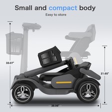 4-Wheel Foldable Mobility Scooter Adult 500W Motor All-Terrain E-Scooter Senior