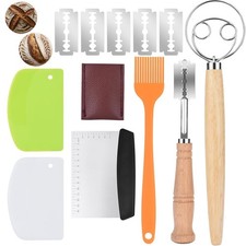 Silver Danish Dough Whisk with Sourdough Scoring Tool Bread Making Set