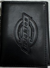 New Dickies Men's Coated Leather Trifold Black Wallet Color 17.50