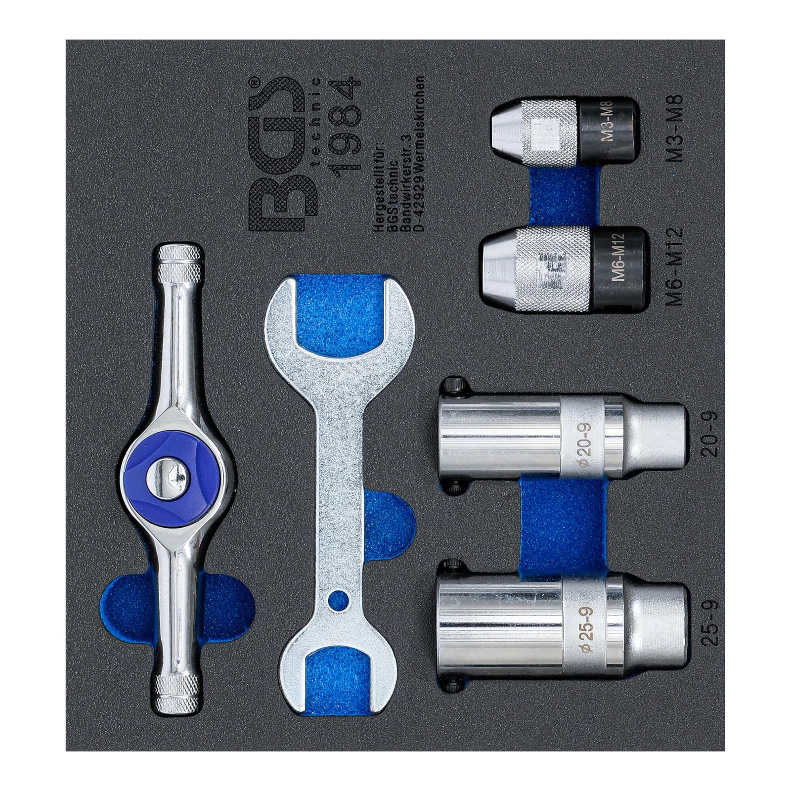 Modulo BGS 1984-2: Set Cricchetto e Maschi 1/6 per Carrello Officina