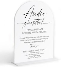 Audio Guest Book Sign White Arch Acrylic Wedding Sign Audio Guest Book Wedding