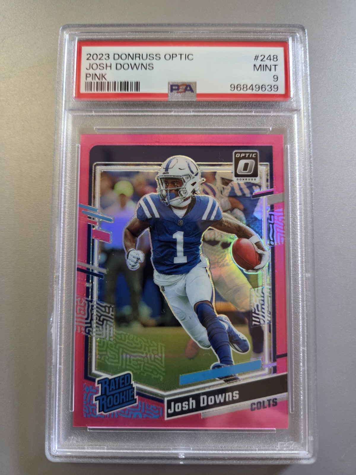 2023 PANINI DONRUSS OPTIC PINK #248 JOSH DOWNS PSA 9