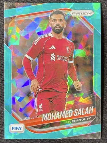 Mohamed Salah 2025-26 Panini Prizm FIFA Teal Ice Base /99 #93