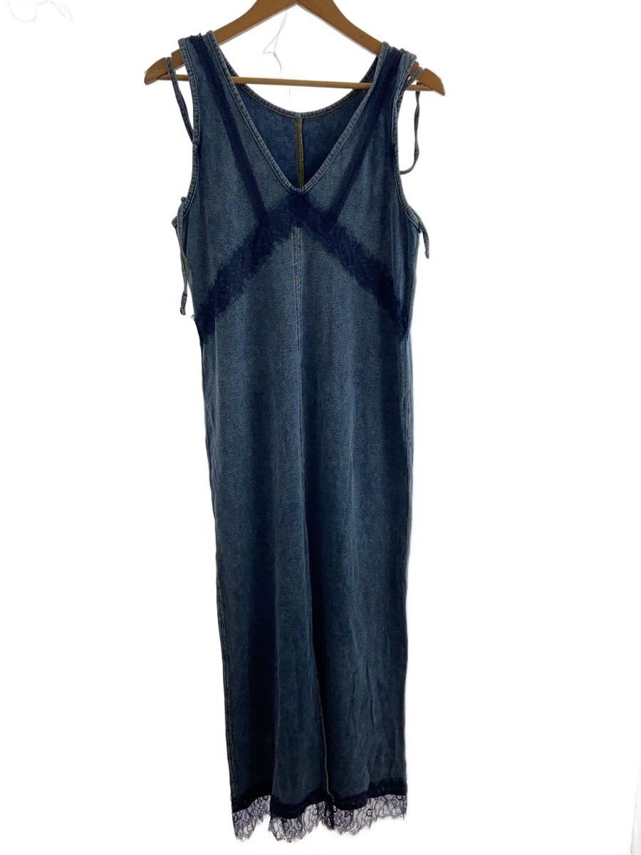 AMERI MEDI 2WAY DENIM like LACE DOCKING DRESS Cam… - image 1