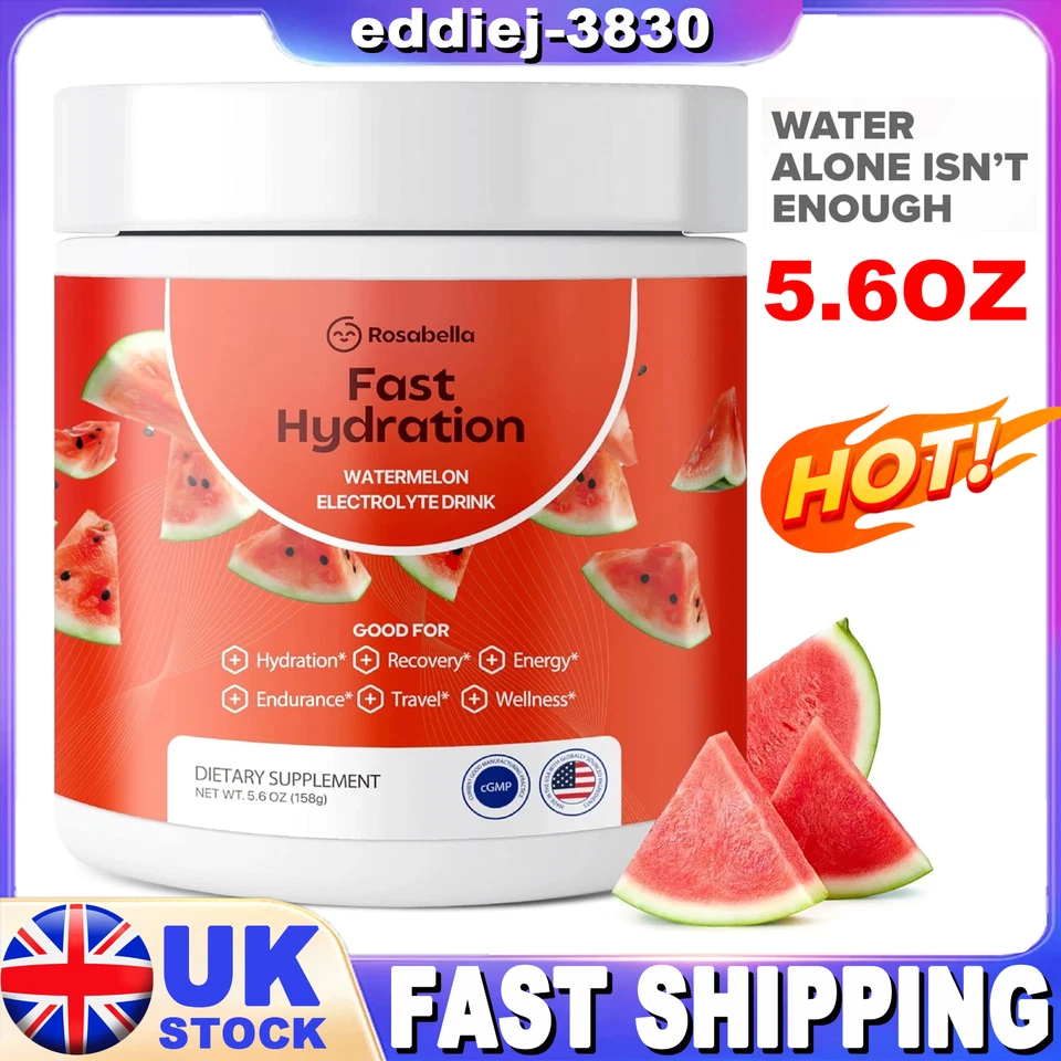 🔥 Rosabella Watermelon Electrolyte Drink Powder For Fast Hydration Drink 5.6Oz