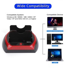   2.5" 3.5" USB 2.0 to IDE/SATA Reader External Hard Drive Dock Station US Plug