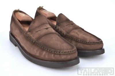 OFFICINE CREATIVE Solid Brown Suede Pennly Loafer Dress Shoes - EU 42.5 / US 9.5