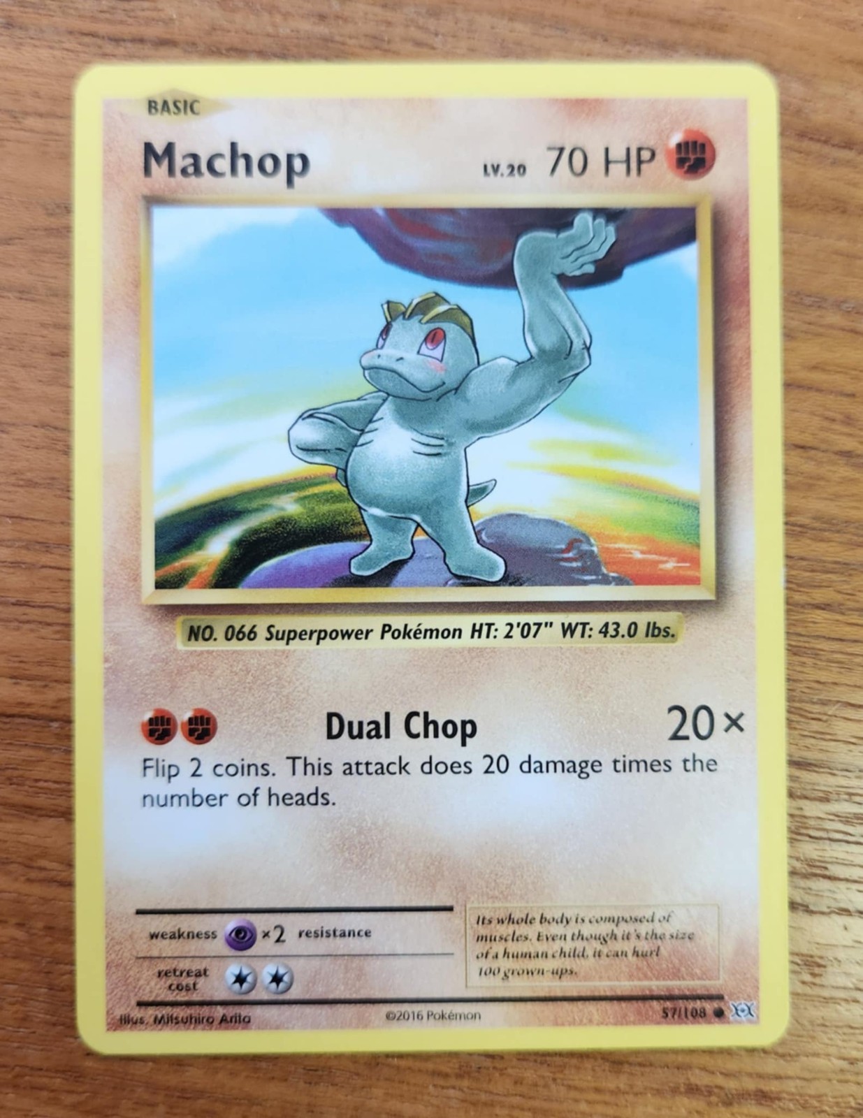 Machop Pokemon Card, Evolutions Set 57/108